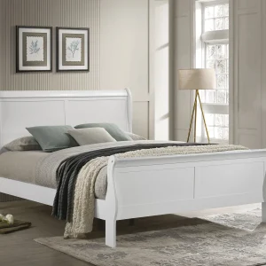 Louis Philippe 47-inch Eastern King Sleigh Panel Bed White