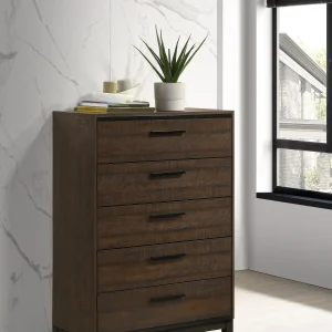 Edmonton 5-drawer Bedroom Chest Rustic Tobacco
