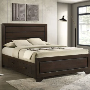 Kauffman Wood Queen Storage Panel Bed Dark Cocoa