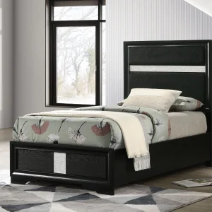 Miranda 54-inch Upholstered Twin Panel Bed Black