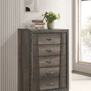 Janine 5-drawer Bedroom Chest Grey