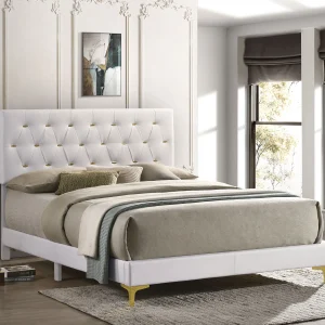 Kendall Upholstered Queen Panel Bed White