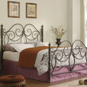 London Metal Queen Open Frame Bed Dark Bronze
