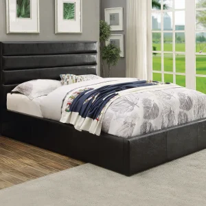 Riverbend Upholstered Full Storage Panel Bed Black
