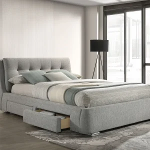 Fenbrook Upholstered Queen Storage Panel Bed Grey