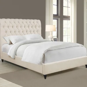 Devon 57-inch Upholstered Queen Panel Bed Beige