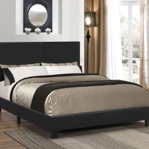 Mauve Upholstered Queen Panel Bed Black