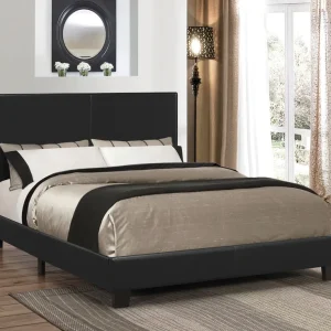 Mauve Upholstered Twin Panel Bed Black