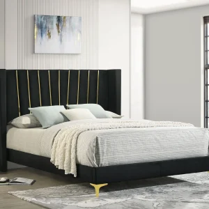 Kendall Upholstered Eastern King Panel Bed Black