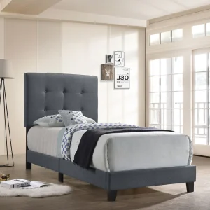 Mapes Upholstered Twin Panel Bed Grey