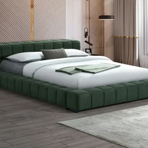 Trinity Upholstered Cal King Platform Bed Green