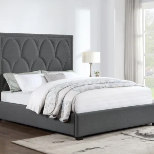 Bowfield Upholstered Queen Panel Bed Charcoal