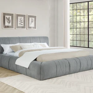 Wilshire Upholstered Eastern King Platform Bed Grey