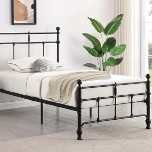 Novak 48-inch Metal Twin Open Frame Bed Matte Black