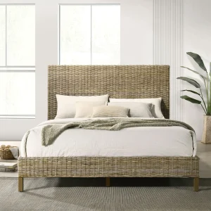 Zyla Wood California King Panel Bed Kubu Grey