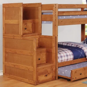 Wrangle Hill 4-drawer Stairway Chest Washed Amber