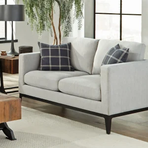 Apperson Upholstered Track Arm Loveseat Light Grey