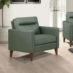 Jonah Upholstered Track Arm Accent Chair Green