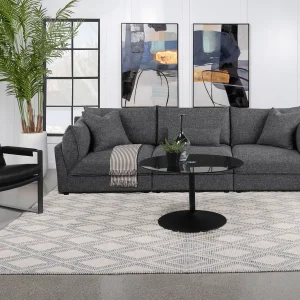 Sasha 3-Piece Upholstered Sofa Barely Black