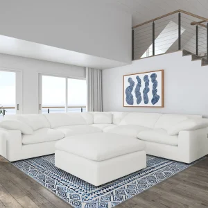 Raleigh 6-piece Boucle Upholstered Modular Sectional Ivory