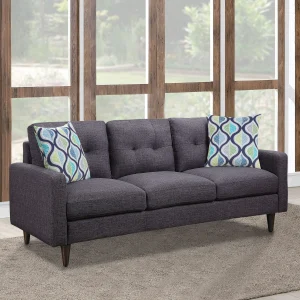 Watsonville Upholstered Track Arm Tufted Sofa Grey