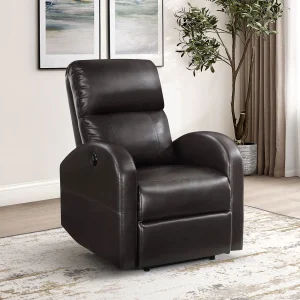 Grant Upholstered Power Recliner Chair Brown