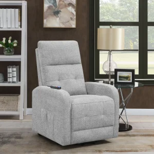 Howie Upholstered Power Lift Massage Chair Grey