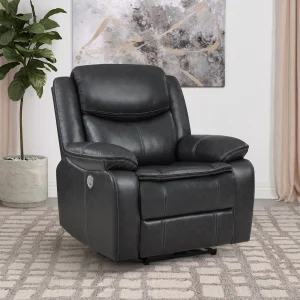 Sycamore Upholstered Power Recliner Chair Dark Grey