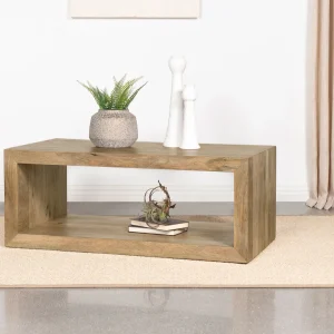 Benton Rectangular Solid Wood Coffee Table Natural