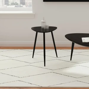 Odessa Triangular Solid Wood End Table Black