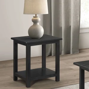 Payne Wood End Table with Shelf Java