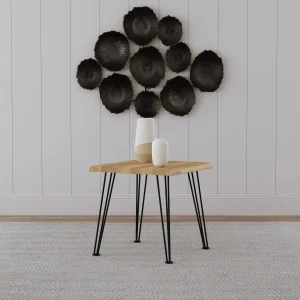 Zander Square Wood Top Coffee Table Natural Brown