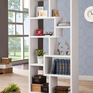 Theo 71-inch 6-shelf Bookshelf White