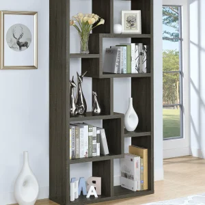 Theo 71-inch 6-shelf Bookshelf Weathered Grey