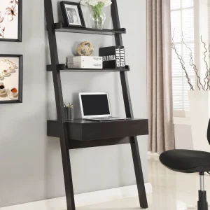 Colella 30-inch 1-drawer Ladder Desk with Shelf Cappuccino