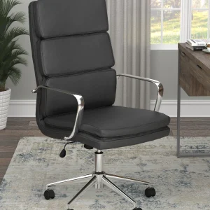 Ximena Upholstered Adjustable High Back Office Chair Black