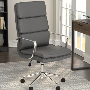 Ximena Upholstered Adjustable High Back Office Chair Grey