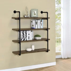 Elmcrest 39-inch 4-shelf Wall Bookshelf Rustic Oak
