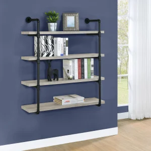Elmcrest 39-inch 4-shelf Wall Bookshelf Grey Driftwood