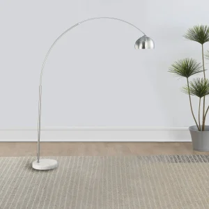 Krester 85-inch Dome Shade Metal Arc Floor Lamp Chrome