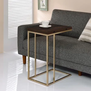 Pedro Expandable C-Shaped Sofa Side Table Chestnut