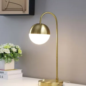 Merrick 21-inch Spherical Arched Bedside Table Lamp Gold