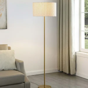 Ramiro 66-inch Drum Shade Metal Floor Lamp Gold