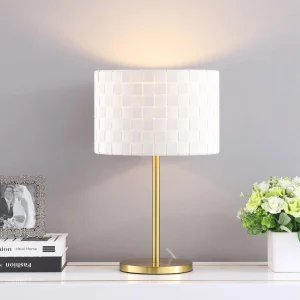 Ramiro 66-inch Drum Shade Metal Bedside Table Lamp Gold