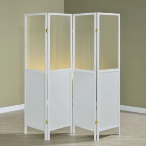 Mattison 4-Panel Room Divider Folding Shoji Screen White