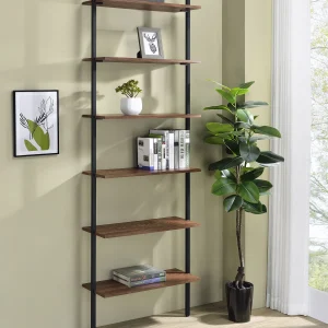 Owens 96-inch 6-shelf Wall Bookshelf Walnut