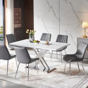 Neptune - Dining Chair - Chrome/Gray