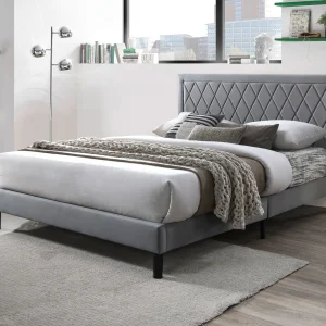 Delta - Queen Bed - Dark Grey