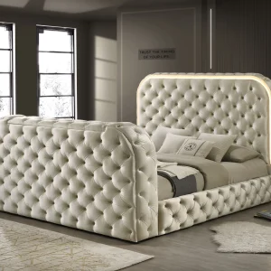 Valentina - King Bed - Cream