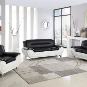 Metro - Loveseat - White / Black